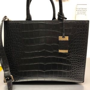 Christian LaCroix Yvette Croc Emboss. Leather Tote